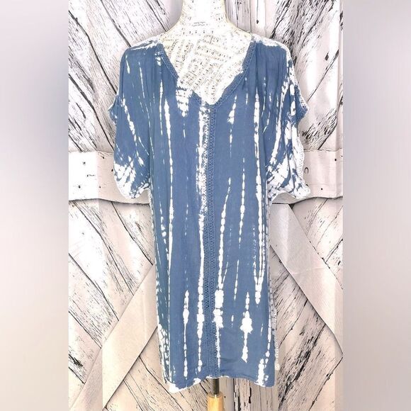 Raya Sun Tie Dye Swim Cover Up Blue M - Picture 1 of 6